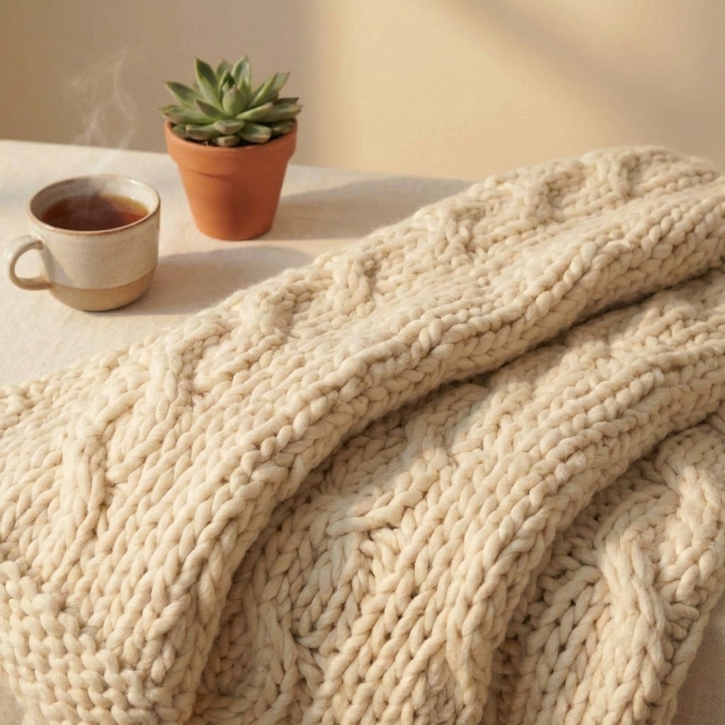 Chunky Knit Throw Blanket, photo 3