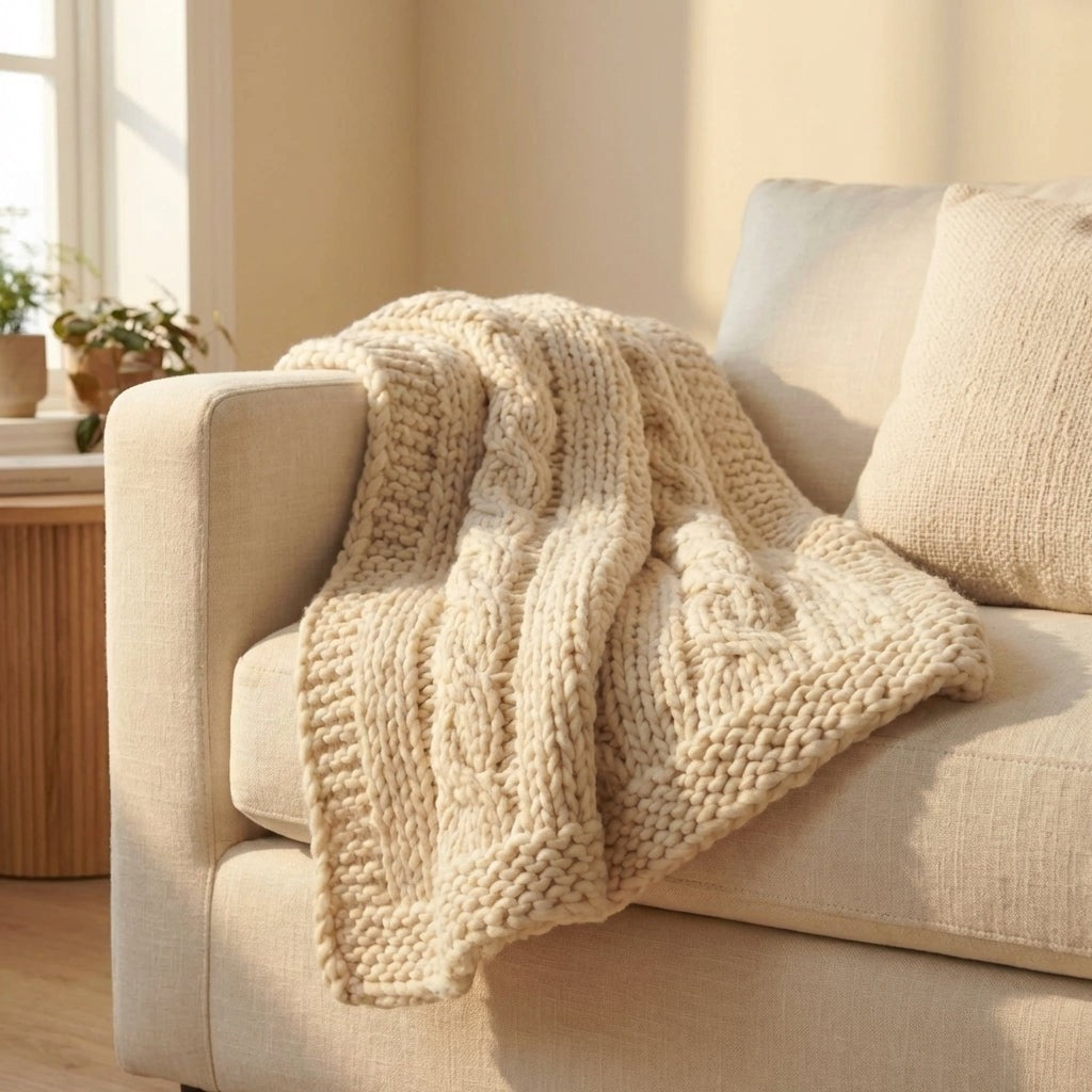 Chunky Knit Throw Blanket, photo 2