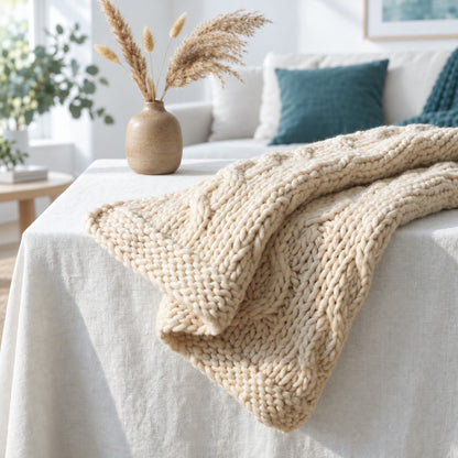 Chunky Knit Throw Blanket